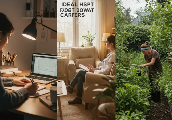 Collage of people in calm, fulfilling HSP careers