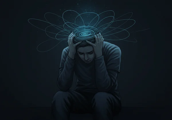 Person experiencing anxiety symptoms like worry and stress