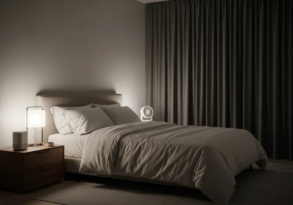 一个黑暗、宁静的卧室圣殿,助人获得安宁睡眠