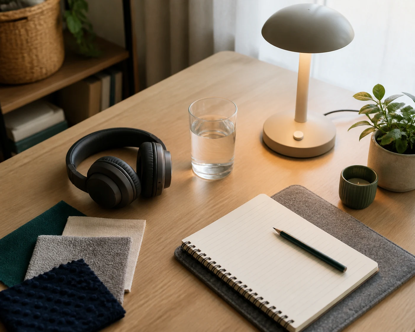 Calm desk with sensory supports