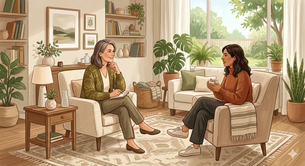 Compassionate counselor listening to a highly sensitive person